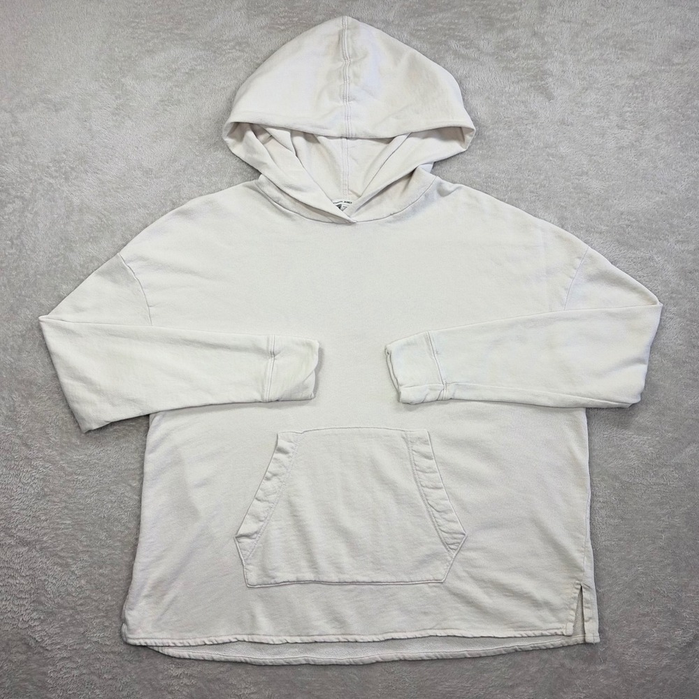 Standard James Perse Hoodie Mens 1 Cream Supima Cotton Casual Relaxed USA Made